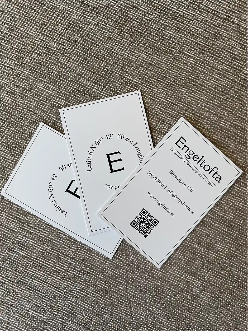 Visitkort med logotypen jag skapat